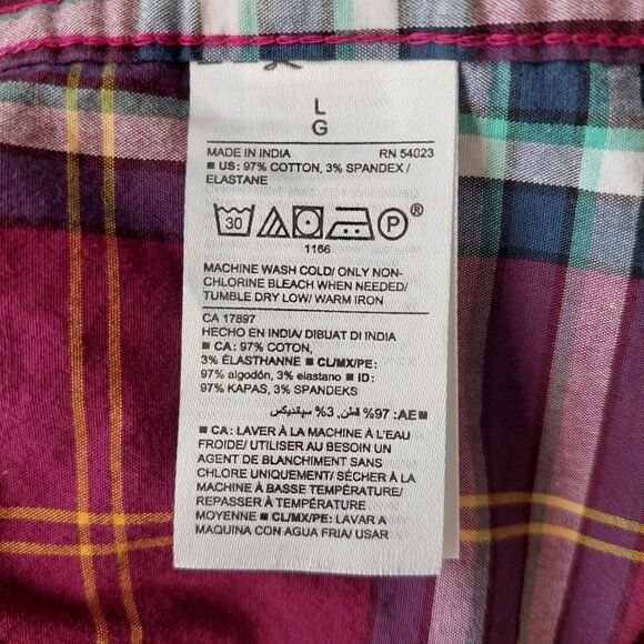 Old Navy Brick Red Plaid Flannel Button-down Shirt Sz L - Picture 9 of 10